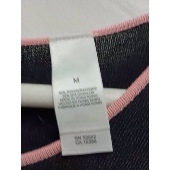 Emma James Womens Cardigan Size Medium Black Pink Button Front Preppy Twee - Picture 7 of 9